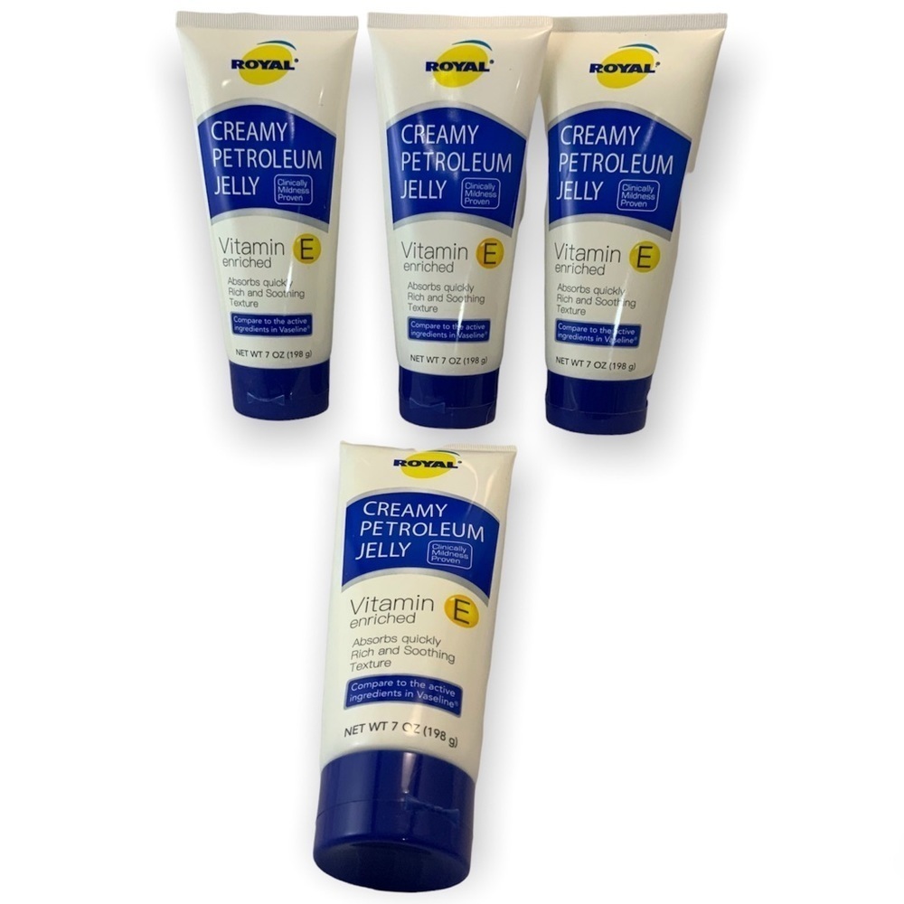 Royal Creamy Vitamin E Enriched Quick Absorbing Lotion Petroleum Jelly 4 Pack